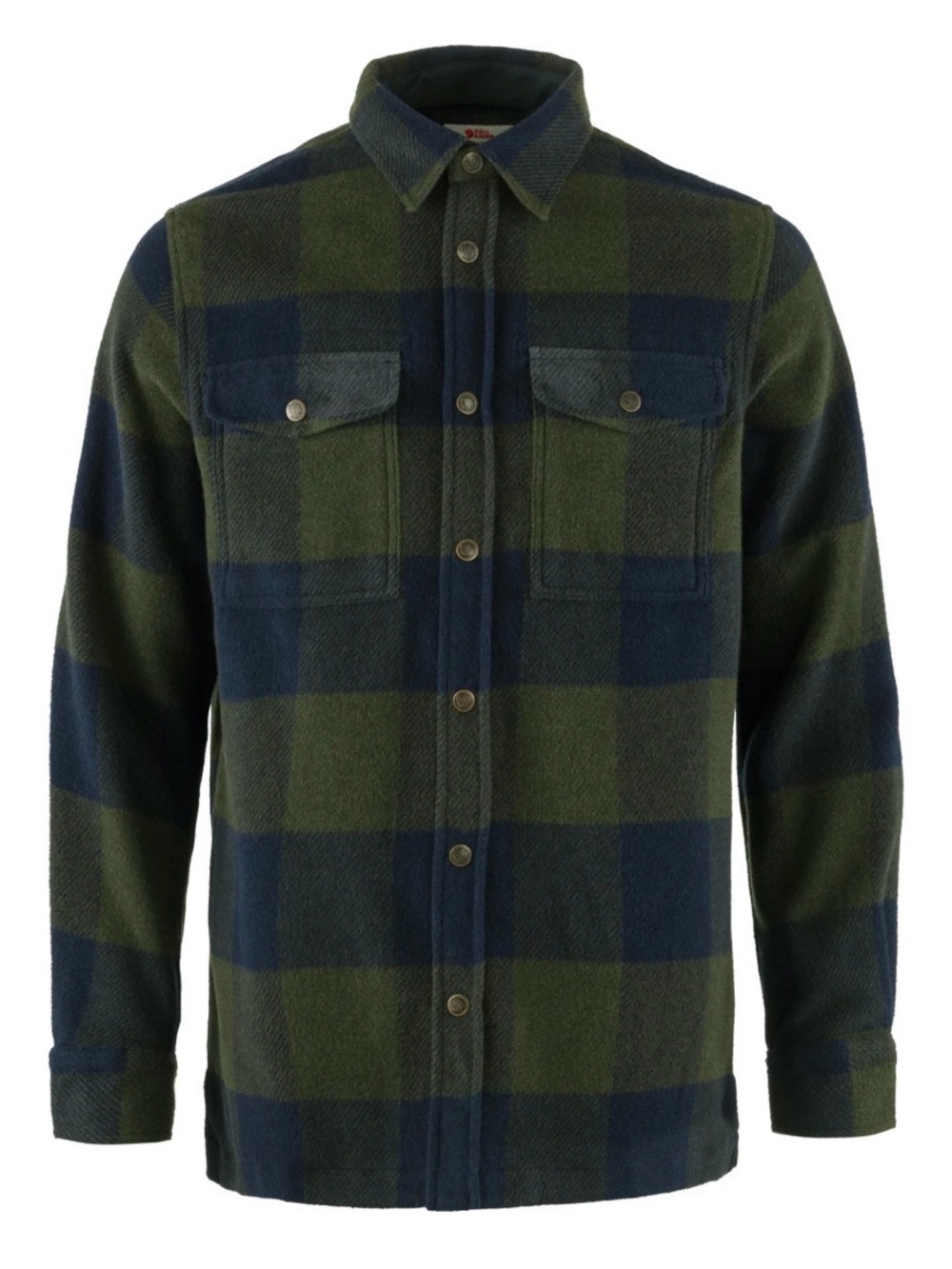 Fjällräven Blue & Olive Green Check Wool Canada Shirt